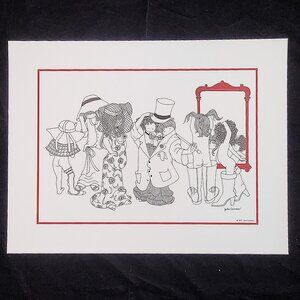 Julie Corsover Children's Prints "Dress-Up"  - Vintage 1977 Unframed: New